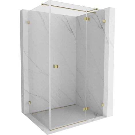 Mexen Lunar T cabine de douche avec porte battante droite 100 x 80 cm, transparent, or - 834T-100-080-50-00-P (1/3)