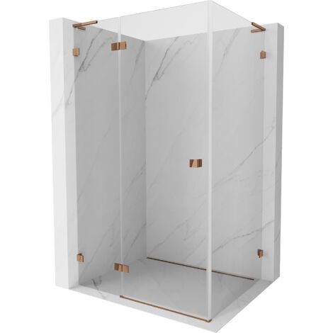 Mexen Lunar L cabine de douche à charnière gauche 75 x 90 cm, transparent, or rose - 834L-075-090-60-00-L (1/3)