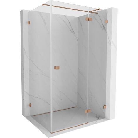 Mexen Lunar T cabine de douche à charnière droite 80 x 120 cm, transparente, cuivre brossé - 834T-080-120-65-00-P (1/3)