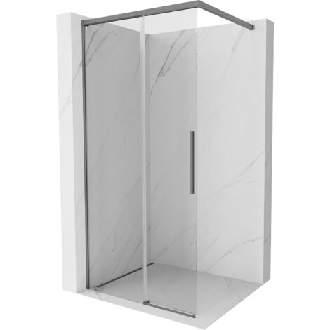 Paroi de douche Mexen Rox Walk-in 75 x 200 cm, transparent 8 mm, gun metal - 8C2-075-003-95-00 (1/3)