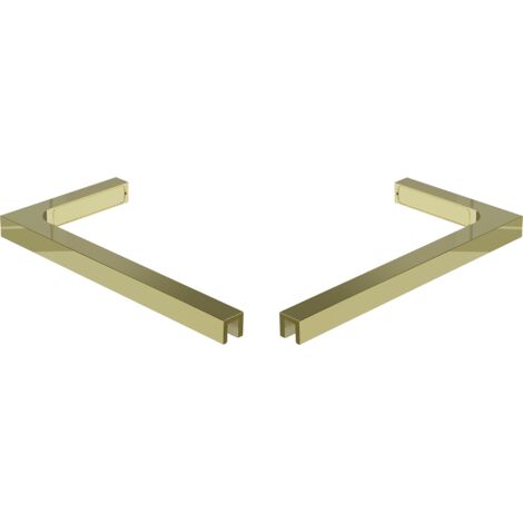 Mexen ensemble de supports d'angle en L pour parois de douche 10 mm, doré brossé - 800-07-55 (1/2)