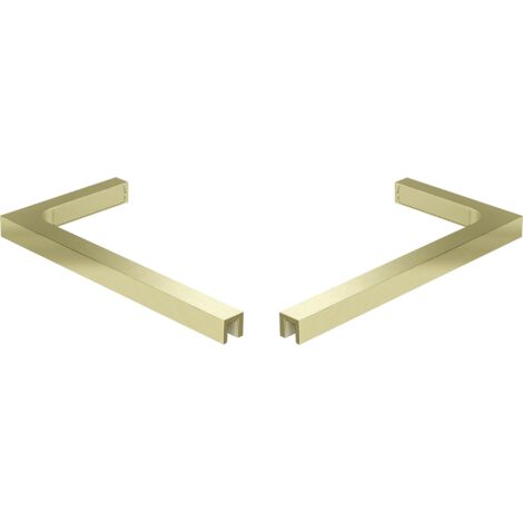 Mexen ensemble de supports d'angle en L pour portes et parois de douche 6-8 mm, doré brossé - 830-12-55