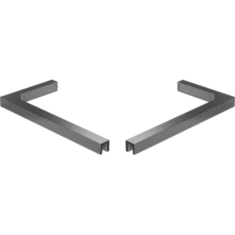 Mexen ensemble de supports d'angle en L pour parois de douche 10 mm, gris canon brossé - 800-07-66 (1/2)