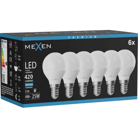 Mexen Nova 6x Ampoule LED E14, G45, 4W, Froid - 6500K, 420 lm - L101-E14-0465-01x06 (1/3)
