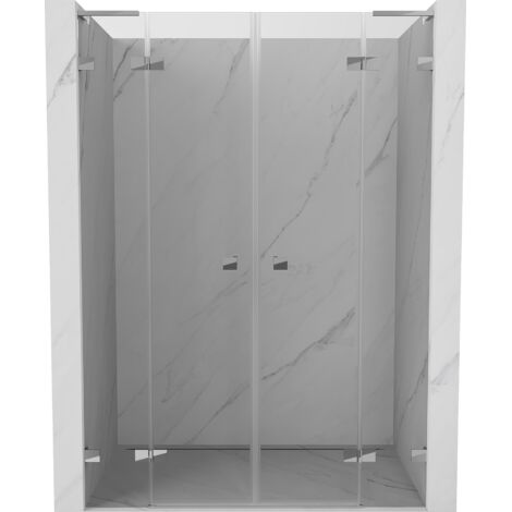 Mexen Lunar L Duo porte de douche battante 150 cm, transparent, chrome - 834DL-150-000-01-00 (1/3)