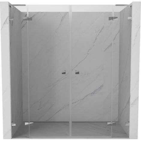 Mexen Lunar L Double porte de douche battante 170 cm, transparent, chrome - 834DL-170-000-01-00 (1/3)