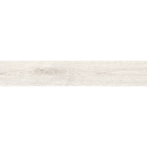 Mexen Wood Ville Grès cérame émaillé Bianco, rectifié G1, carrelage effet bois sol-mur 120 x 20 cm, carving
