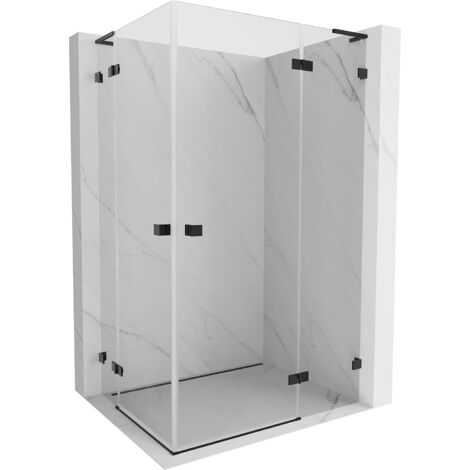Mexen Lunar L Duo cabine de douche pivotante droite 110 x 95 cm, transparent, noir - 834L-110P-095L-70-00 (1/3)