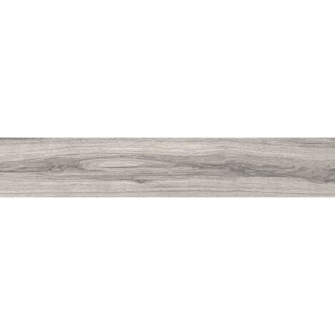 Mexen Hirera Grès gris émaillé rectifié G1, carreau effet bois pour sol et mur 120 x 20 cm, mat - TL611-120-020-03