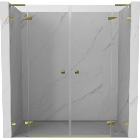 Mexen Lunar L Duo portes de douche battantes 200 cm, transparentes, doré - 834DL-200-000-50-00 (1/3)