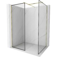 Kioto Wall Shower 110 x 70 cm, motif noir, doré brossé - 800-110-202-55-70-070