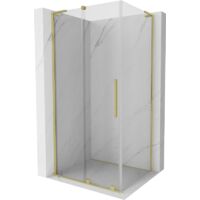 Mexen Velar L cabine de douche coulissante 90 x 70 cm, transparent, or brossé - 871-090-070-03-55
