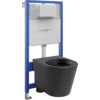 Ensemble encastré Mexen WC châssis Fenix Slim avec cuvette WC Rico, noir mat - 6103372XX85
