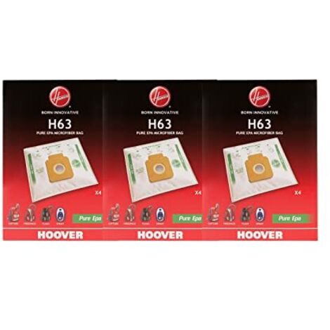 Set di 3 confezioni di 4 sacchetti in microfibra H63 per aspirapolvere Hoover - 35602585 (1/4)