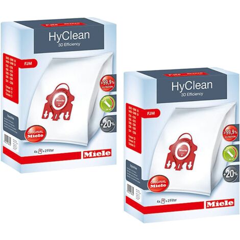Set di 2 scatole di sacchetti 3D Hyclean FJM Efficienza per Miele aspirapolvere 9917710