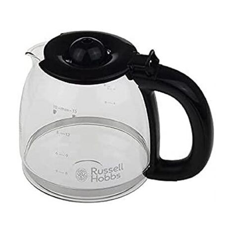 Jarra de cristal de repuesto Russell Hobbs 700214 para cafetera Adventure & Colors+ Digital & Victory (24010-56, 24031-56, 24