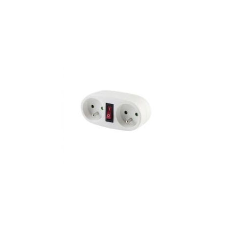 Toma biplite blanca 2x16A con interruptor Chacón - CHA48005