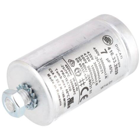 Condensador 7μF para secadoras CANDY, HAIER, INDESIT, WHIRPOOL