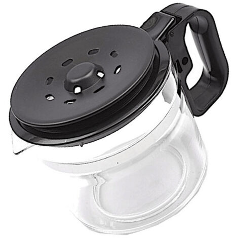 Ersatzteil - Kanne universal mit Deckel weiß oder schwarz Höhe 12 - 14 cm (12 - 15 Tassen) -  - KRUPS, MAGIMIX, BRAUN, MOULINEX, DELONGHI, PHILIPS, SEB, ROWENTA, AEG, SEVERIN, DICAFF, SOLAC, FIRSTLINE