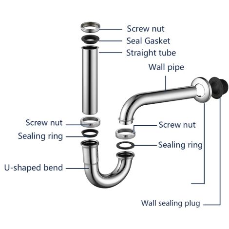 Wasserrhythm Flaschensiphon Schwarz - Verstellbarer Geruchsverschluss Für Waschbecken