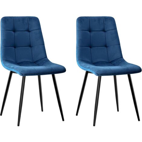 Set di 4 sedie da pranzo in velluto bianco sporco gambe in ferro Powell