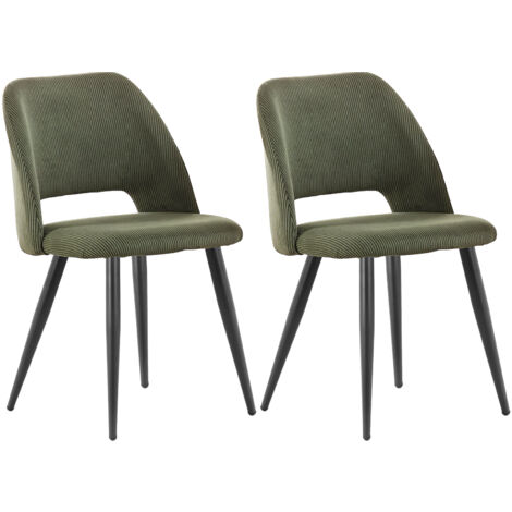 Set Di 4 Sedie Da Pranzo In Velluto A Righe - Sedia Imbottita Con Gambe In Metallo Nero, Schienale Alto E Seduta In Schiuma Ad Alta Densità - Per Cucina, Soggiorno, Sala Da Pranzo - Design Moderno