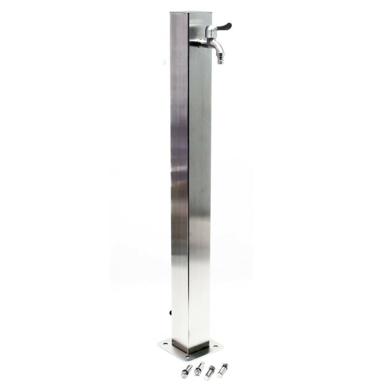 Fontanella Da Giardino In Acciaio Inox - Colonna 95 Cm Con