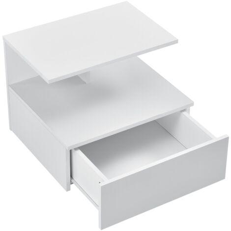 HaodaCulture Comodino Stretto 25 cm larghezza, Comodino con 2 Scomparti a Giorno e Cassetto, Comodini stretti con Ruote, Copertura della guida scorrevole,Tavolino da Notte 45x25x70cm