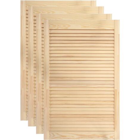 Set di 4 porte a persiana 99,3 x 59,4 cm legno di pino massiccio 020003925 (1/5)