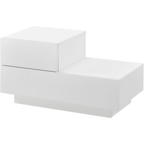 ShGaxin Comodino bianco lucido 40 x 35 x 70 cm in legno ingegnerizzato, comodino vintage, comodino industriale, comodino da camera da letto