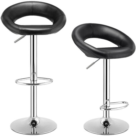 Set 2 Sgabelli Da Bar Con Schienale - Gambe Metallo E Pelle Scamosciata 72,5cm - Foto 4