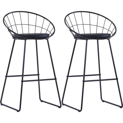 Set di due sgabelli da bar di design sedia nera seduta sintetica in ...