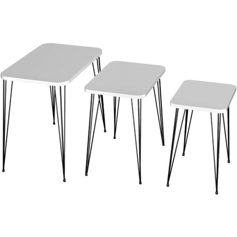 Set Di Tavolini Impilabili Cleo In Mogano - Design Senza Tempo, Legno Massiccio Per Soggiorno