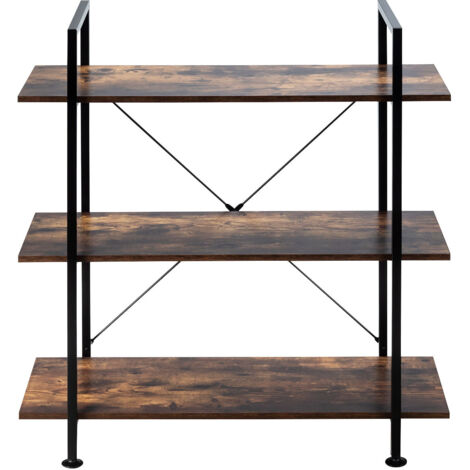 Scaffale di Stoccaggio a 3 Livelli Stile Industriale Struttura in Metallo, Dispositivo Antiribaltamento, Libreria Versatile, Organizzatore | Leroy Merlin