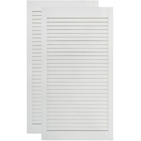 Set di 2 ante a persiana ante per armadi ante per mensole rivestimento per armadio guardaroba bianco 99,3 x 39,4 cm legno di pino massiccio 020003911 (1/5)
