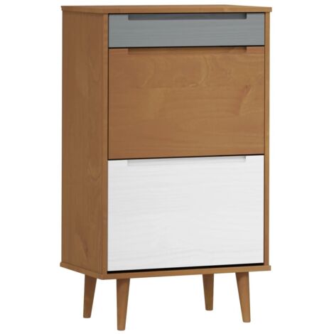 Scarpiera Scarpiera Mobile Portaoggetti Ingresso Corridoio Soggiorno 110 X 34 X 45 Cm In Legno Di Pino Massiccio Bianco 85304717