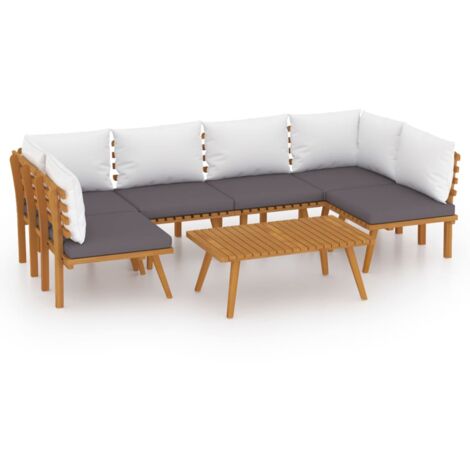 Belord Cuscini Da Giardino Con Fodera Rimovibile - 1 Paio (seduta 55x61 Cm, Schienale) - Grigio, Per Esterni