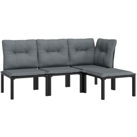 Set Di 4 Coperture Per Mobili Da Esterno - Impermeabili, Antivento E Traspiranti (Nero)