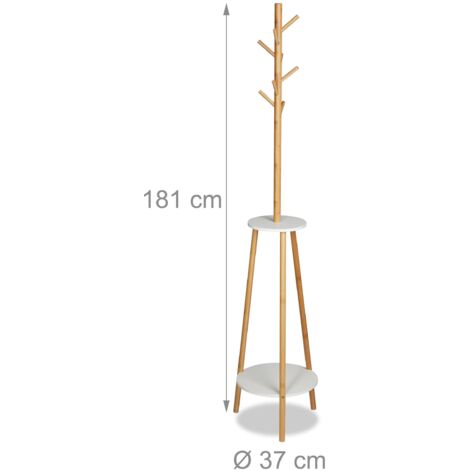 VidaXL Supporto Appendiabiti In Bambù, 100x40x150 Cm, Con 4 Ruote E Mensola Per Scarpe
