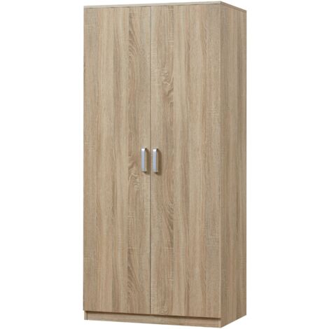 Armadio Bianco Multiuso SUSANY – Mobile Con Ruote 80x40x110 Cm, In Truciolato, Per Camera Da Letto