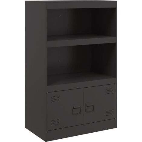 Credenza Buffet In Legno Nero Homestyles – Vetrine E Cassetti – Mobile Con Cantinetta - 5