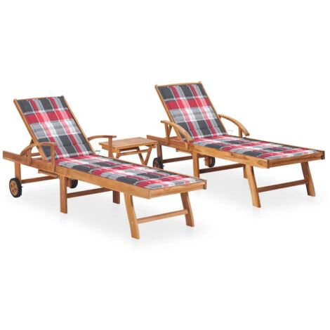 Festnight Sedia A Sdraio In Legno Di Teak - Lettino Prendisole Pieghevole 56x105x96 Cm, Colore Blu, Per Giardino, Piscina, Spiaggia - 5