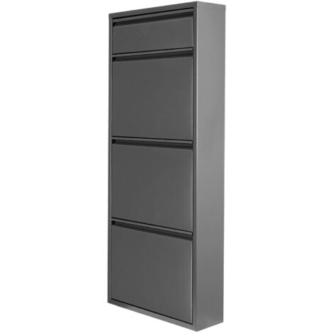 1926036 SCARPIERA CON 2 Cassetti Ribaltabili Nera 80x42x108 cm EUR 191