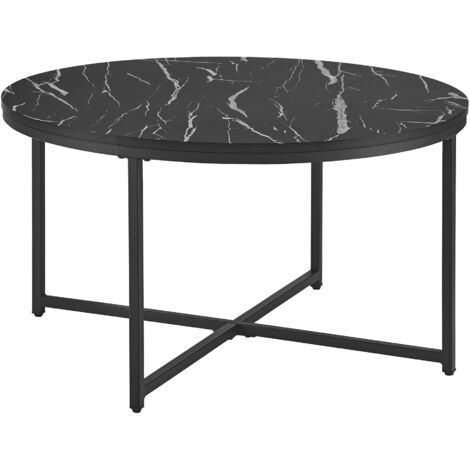 Tavolino rotondo 70 cm in legno di mango nero cannettato con top in