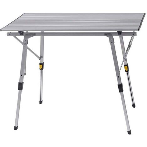 Tavolo Pieghevole Da Campeggio 90 Cm - Altezza Regolabile 37/67 Cm, In Alluminio, Leggero, Con Maniglia, Porta Fino A 150 Kg