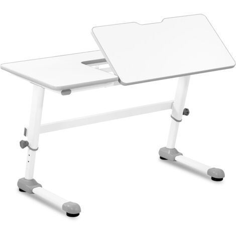 Scrivania Regolabile In Altezza Per Bambini E Adulti – 80x45 Cm, Struttura In Acciaio, Bianca, Da 63 A 90 Cm - 2