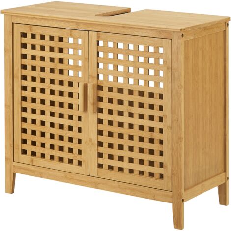 Mobile lavabo con 2 ante 60 x 67 x 30 cm in bambù 030007739