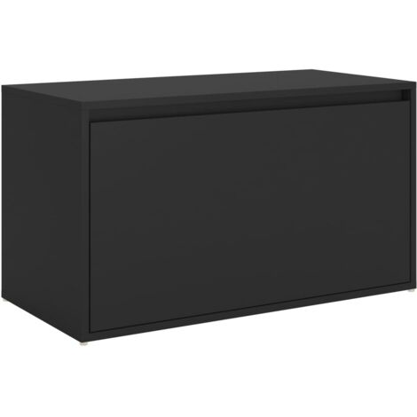 Cortesi Home Holden - Panca Da Ingresso In Metallo Con Rivestimento In Pelle Nera - 2 Posti, Stile Contemporaneo, Profilo Stretto