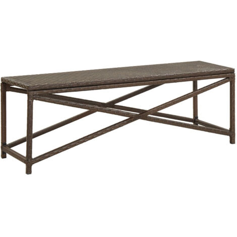 Panca da giardino arredo da esterno terrazza 120 cm resina intrecciata marrone 020011208 (1/5)