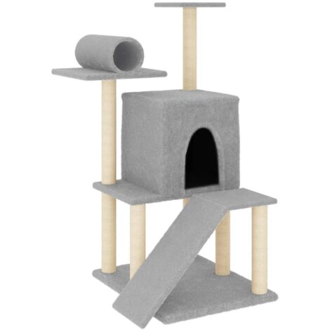 Tiragraffi Per Gatti Con Foglie Di Banano E Sisal Naturale - Torre Per Arrampicata 55 Cm, Include Cuscino Morbido